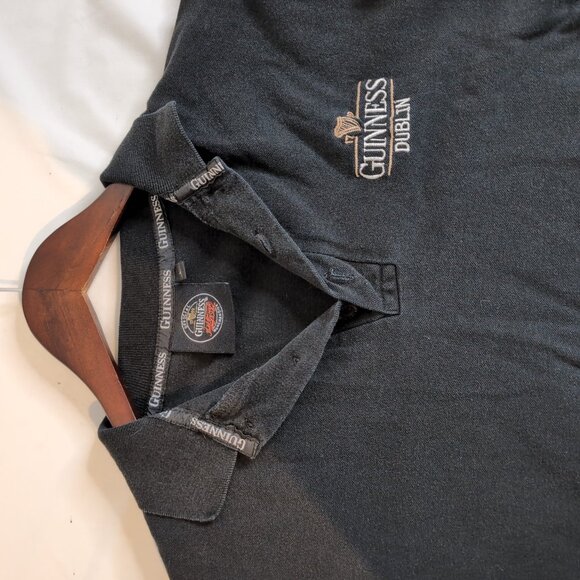 Official Guinness Merchandise Men's Black Polo Dublin Short Sleeve, Size Large - Picture 4 of 8